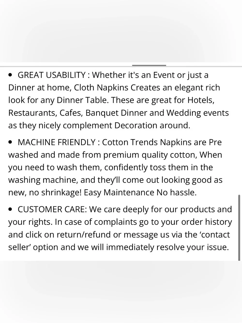 White Dinner Napkins Cloth 100% Cotton 18x18” (6-pack)